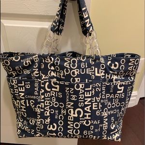 Large tote beach bag by Chanel